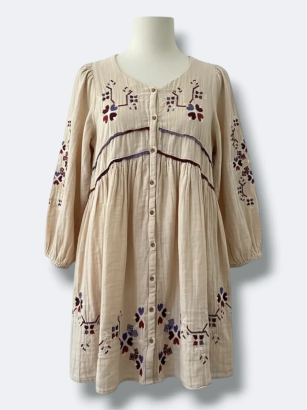 zara boho embroidered dress Girls 11-12 Cream Muslin Cotton Peasant Cottagecore ZARA WOMAN COLLECTIONDress with colour:coti-dress-gothic-rose-w-lace josefina SIZE:USA 14 / EU 44 / UK 16